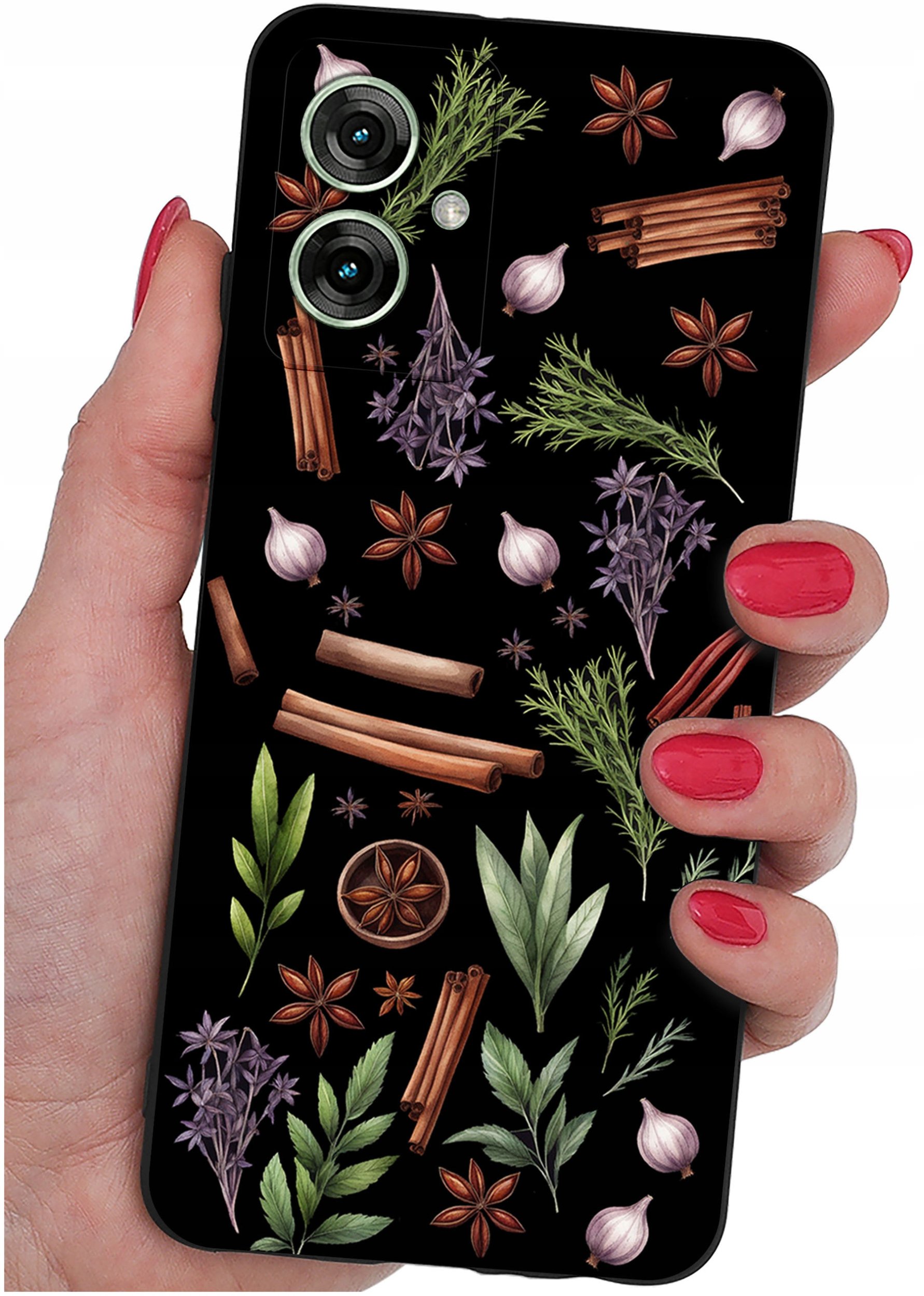 krainaGSM Etui do Motorola Moto G55 5G wzory | SILIKONOWE MATT CASE + SZKŁO 9H