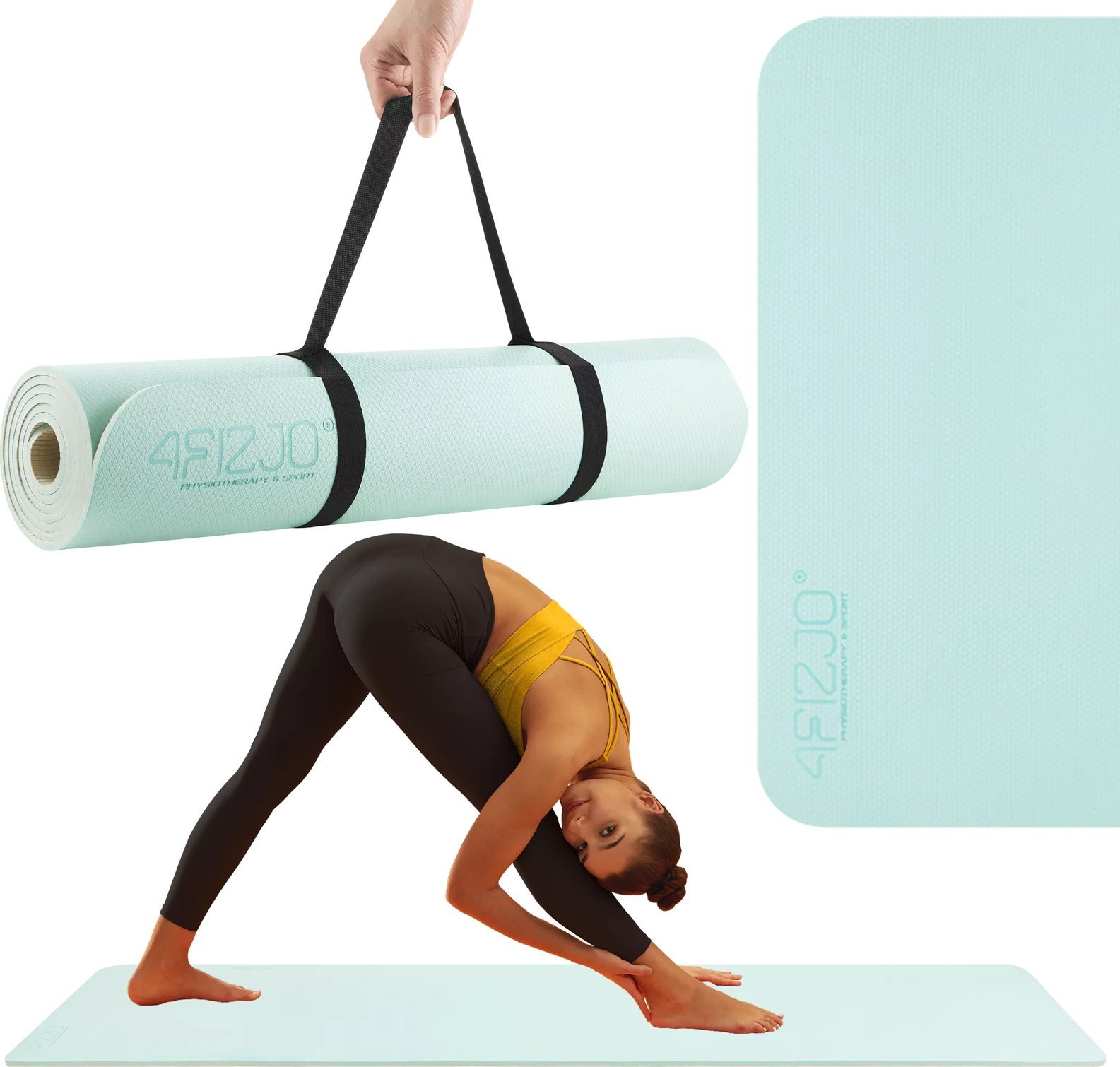 4fizjo Mata do ćwiczeń TPE 6 mm antypoślizgowa, miętowo/szara