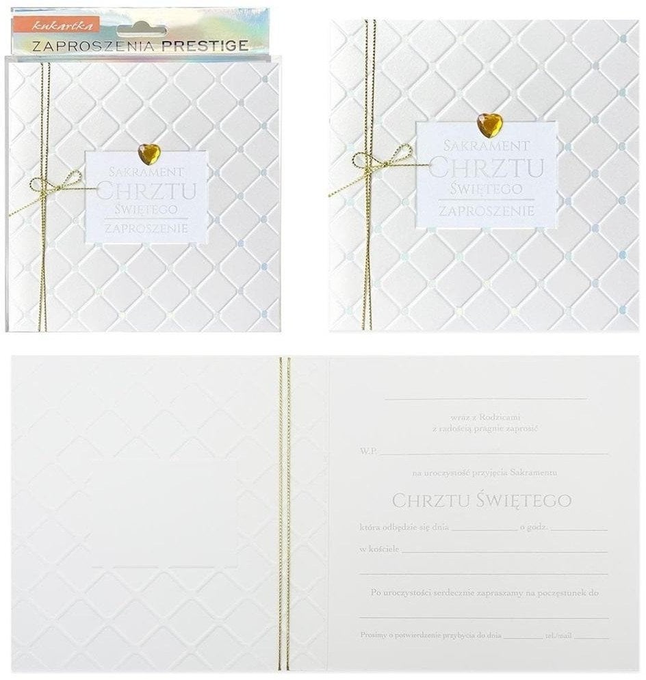Zaproszenie Chrzest 5szt