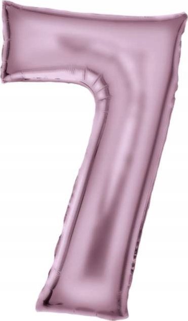 AMSCAN Balon foliowy cyfra 7 satynowy pastelowy róż 86cm spakowany 9917329