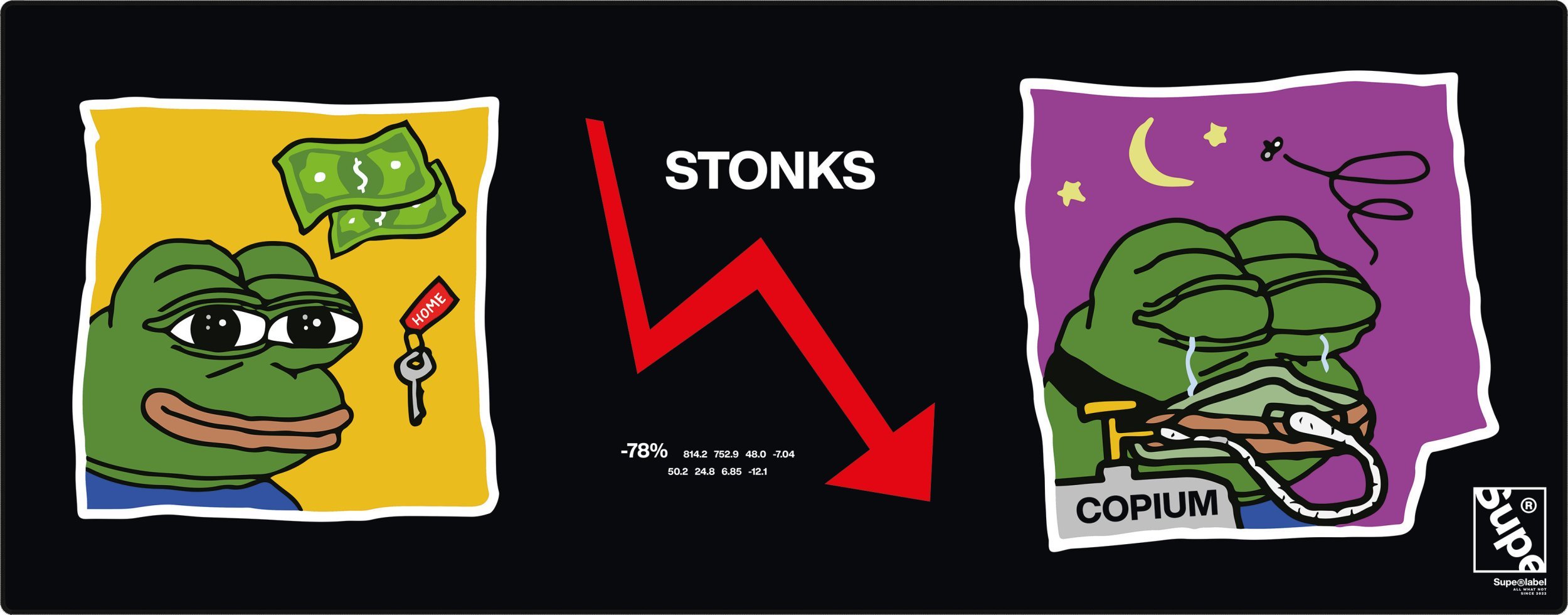 Supe Deskmat Stonks mouse mat, 92 x 36 cm