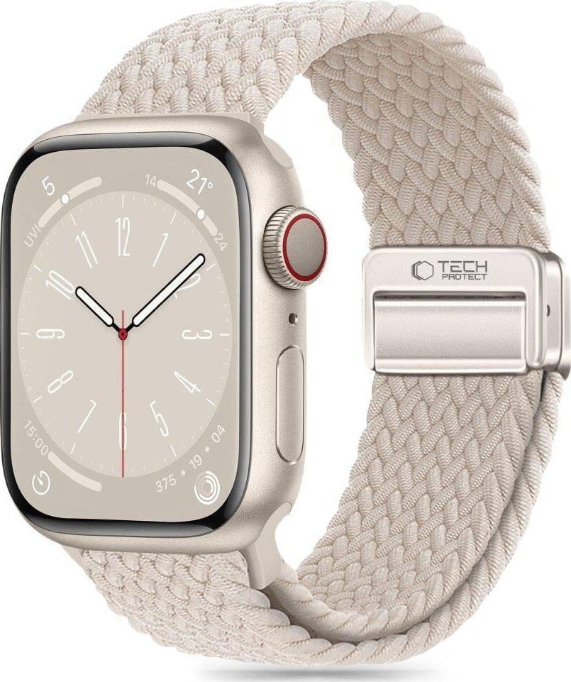 Tech-Protect TECH-PROTECT NYLONMAG APPLE WATCH 4 / 5 / 6 / 7 / 8 / 9 / SE (38 / 40 / 41 MM) NATURAL TITANIUM
