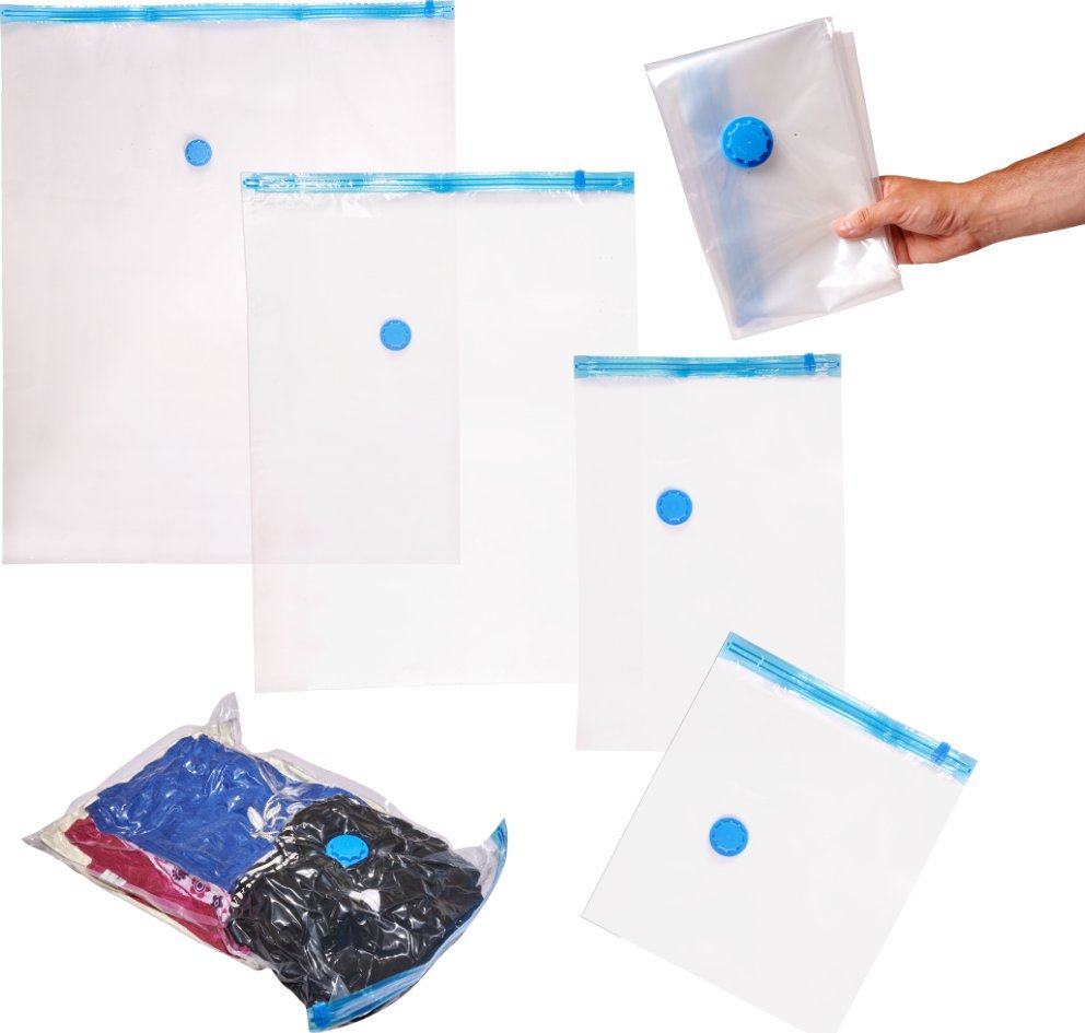 KIK Worki próżniowe na ubrania 8 sztuk 4 rozmiary 35x40cm, 40x60cm, 60x80cm, 80x100cm