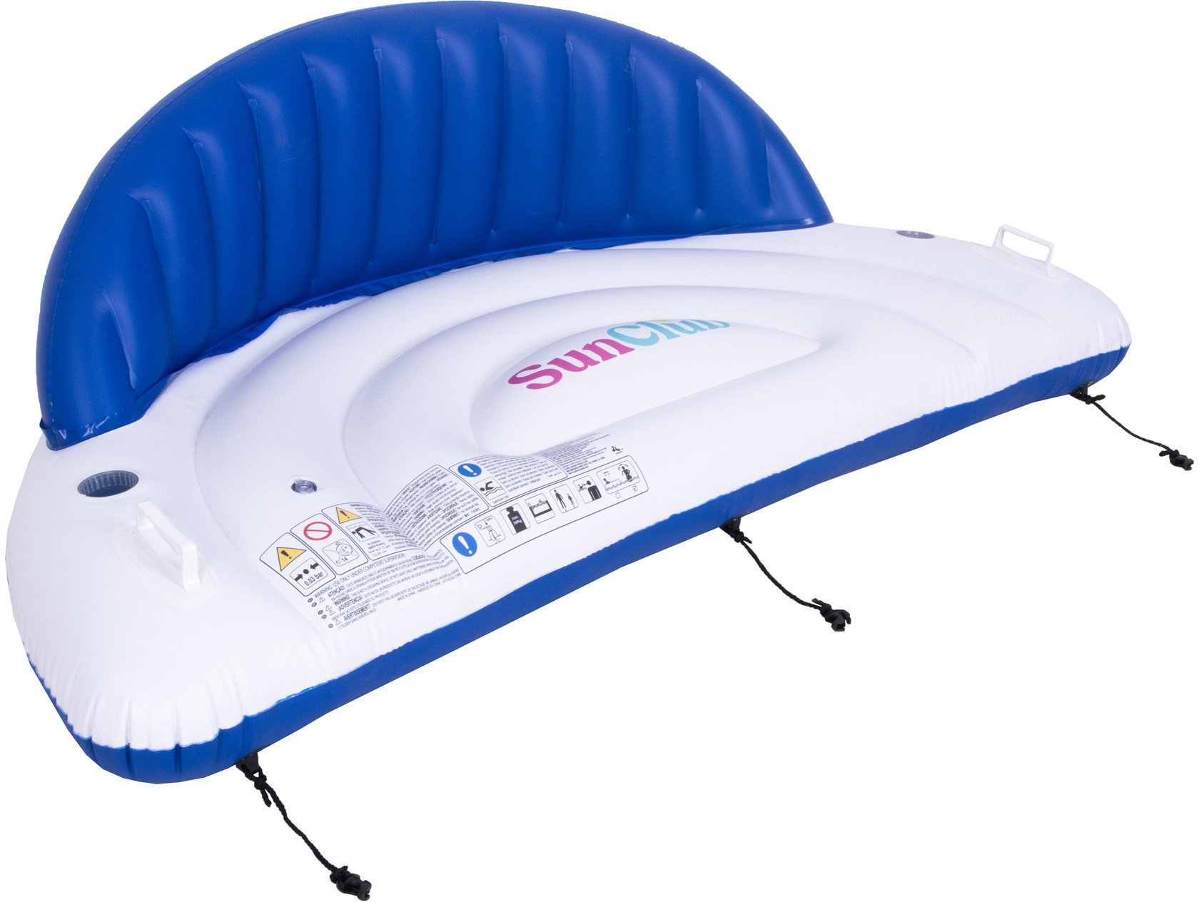 Duży materac basenowy z oparciem SUNCLUB
