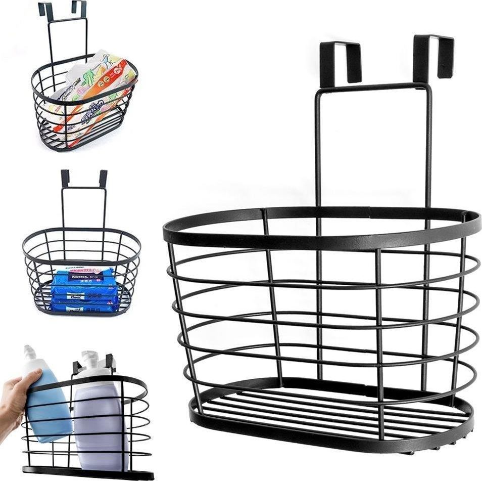 Vilde Koszyk METALOWY, czarny, półka zawieszana, do zawieszenia na na drzwi drzwiczki szafki