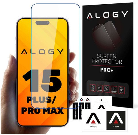 Szkło hybrydowe do Apple iPhone 15 Pro Max na ekran Alogy Flexi Glass 9H płaskie