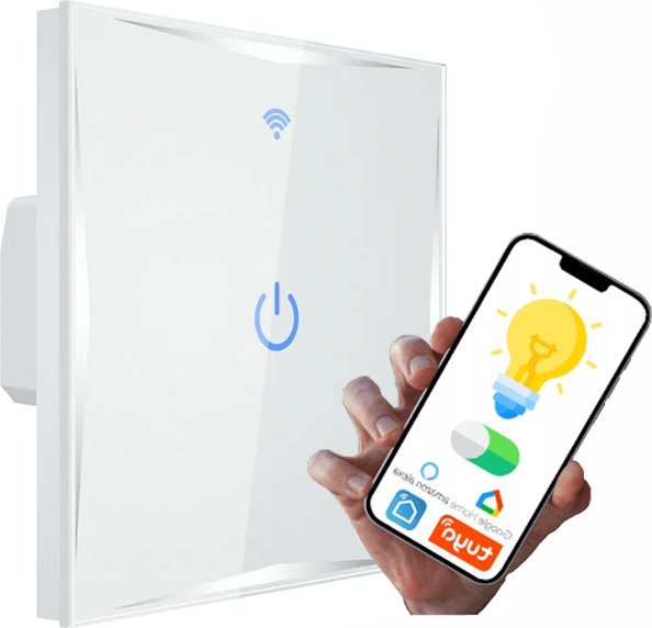 Spreest WŁĄCZNIK ŚWIATŁA LED POJEDYNCZY PREMIUM SMART WIFI SZKLANY DOTYKOWY