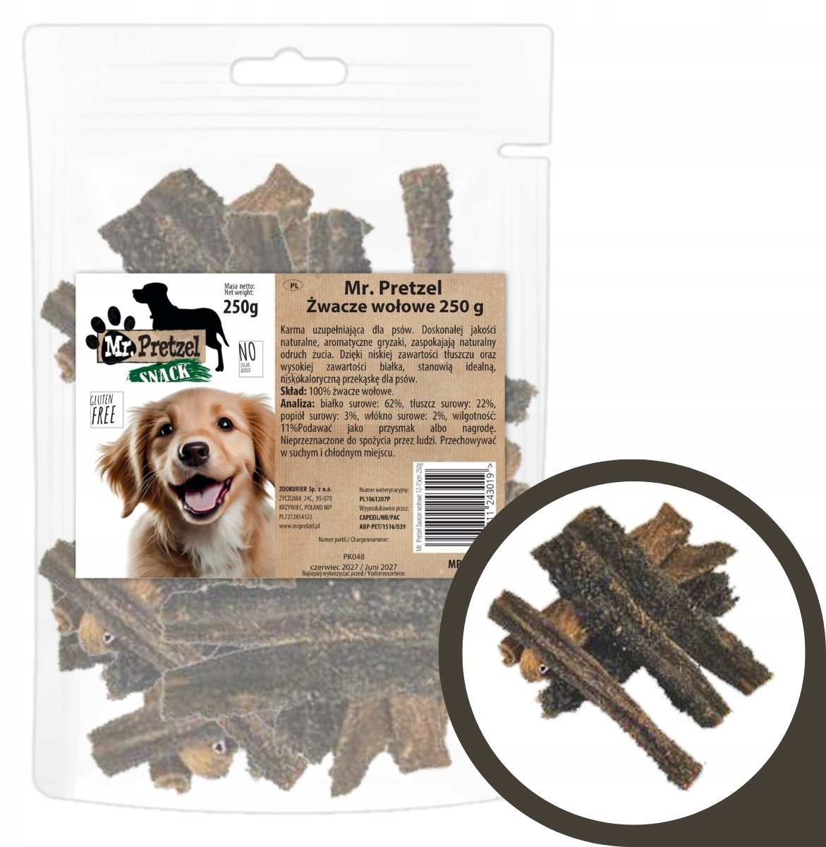 PROZOO Wołowe żwacze 12-15cm 250g