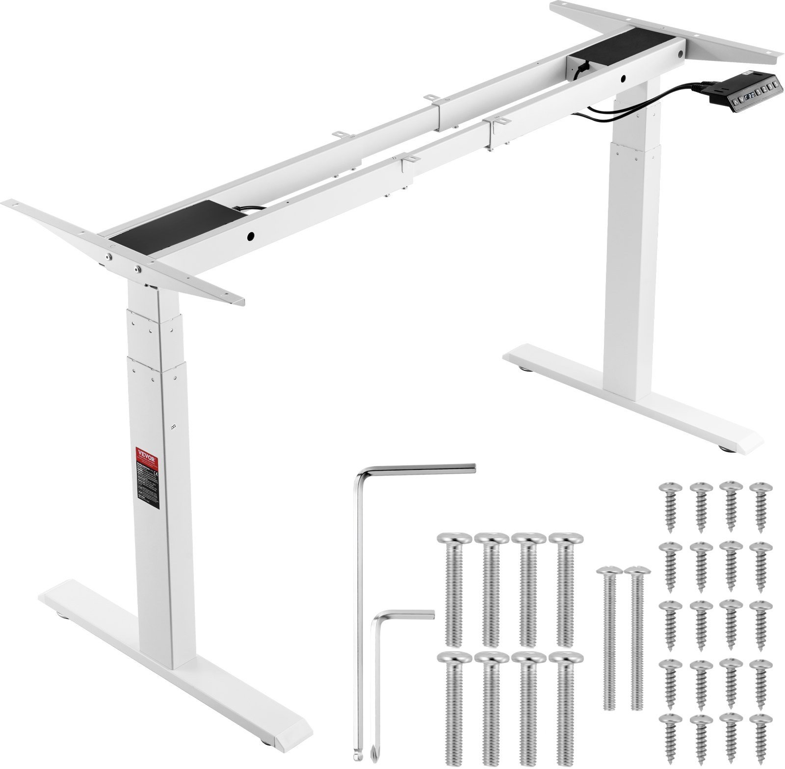 Elektryczny stelaż biurkowy regulowany biały 70-117 cm