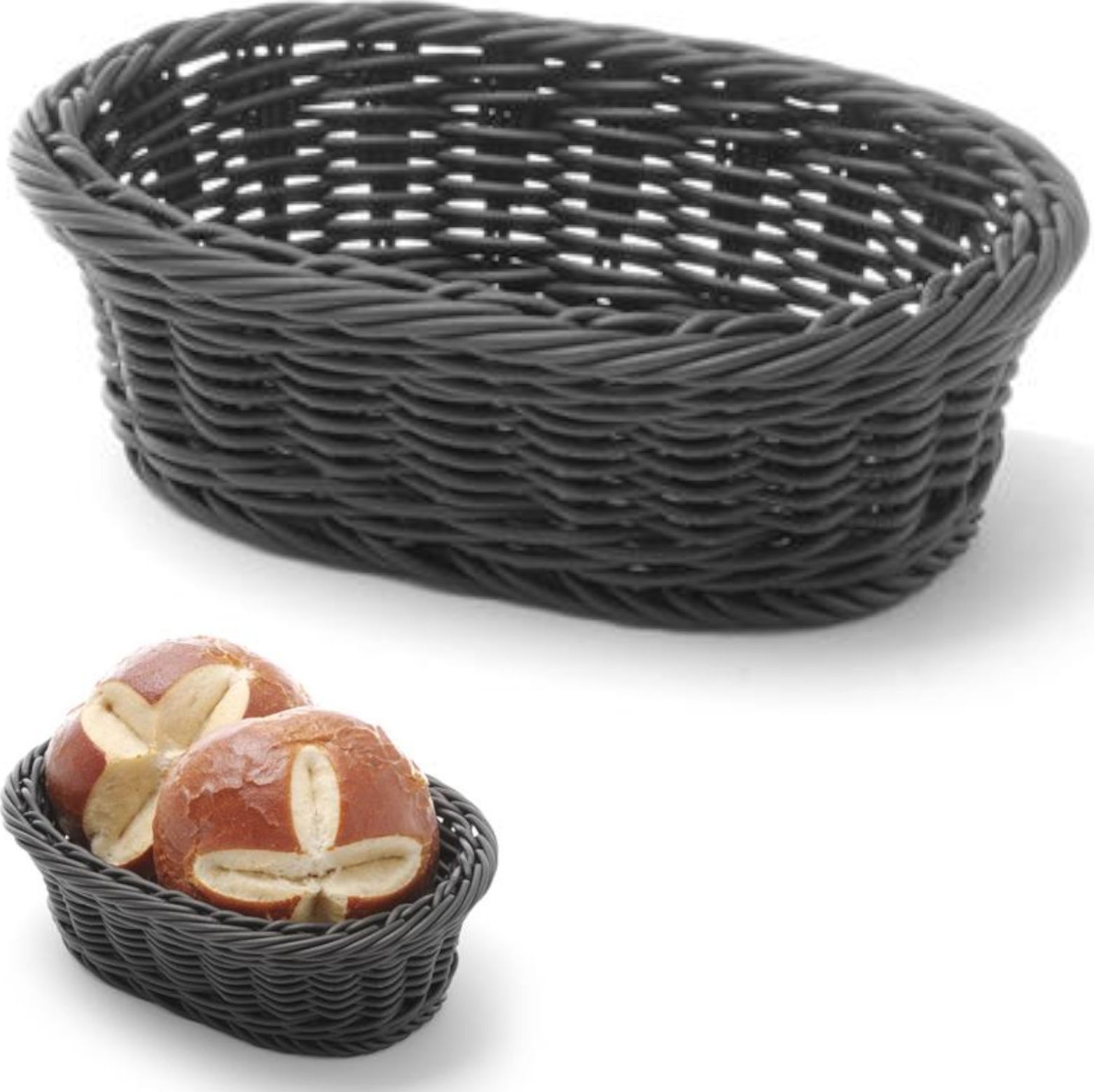 Hendi Koszyk na pieczywo owalny polipropylenowy czarny 190x120x60 mm - Hendi 426777 Koszyk na pieczywo owalny polipropylenowy czarny 190x120x60 mm - H