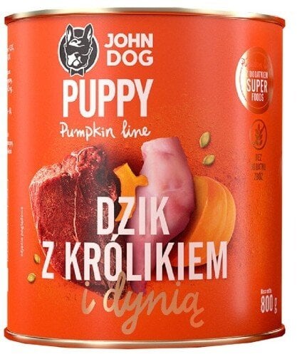 John Dog PUMPKIN Puppy dzik, królik, dynia 800g