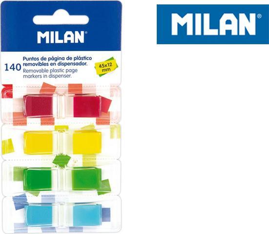 Milan INDEKSY TRANSPARENTNE MILAN 45MMX12MM FLUO 4 KOLORY