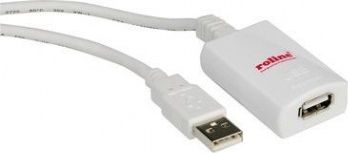 Kabel USB Value USB-A - USB-A 5 m Biały