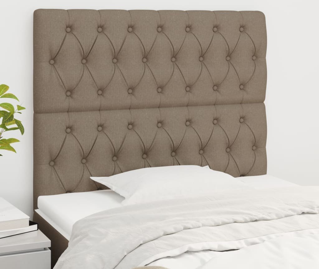 vidaXL vidaXL Zagłówki do łóżka, 2 szt., taupe, 100x7x78/88 cm, tkanina