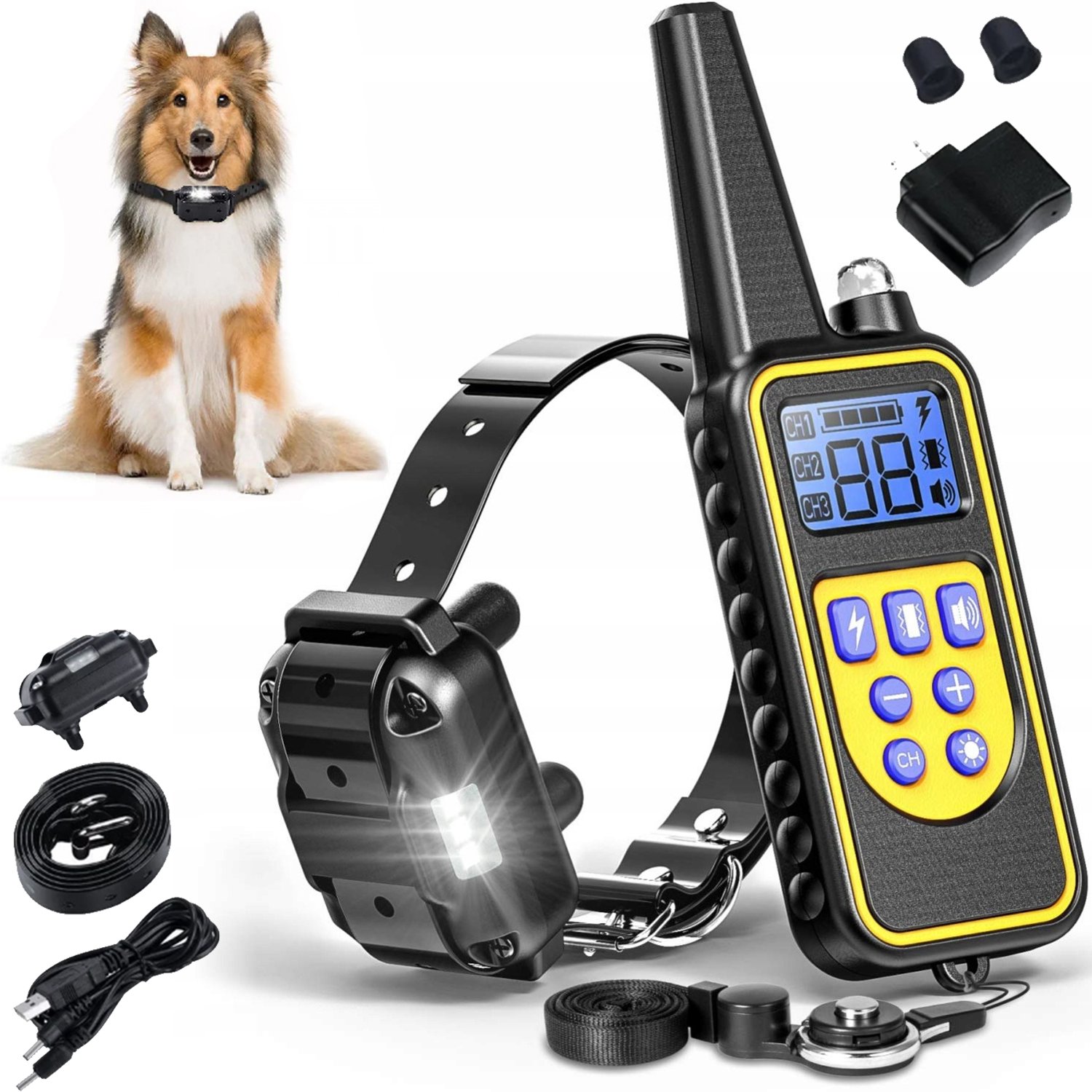 ELEKTRYCZNA OBROŻA TRENINGOWA DLA PSA Z PILOTEM WODOODPORNA ZASIĘG 800 M