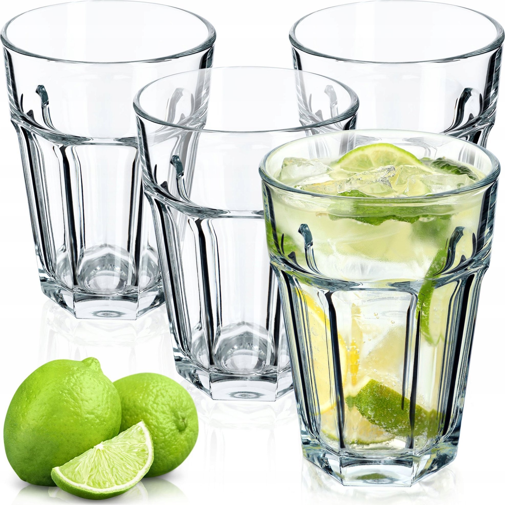 Kadax Komplet 4 Szklanek 370ml Szklanki Do Napojów Wody