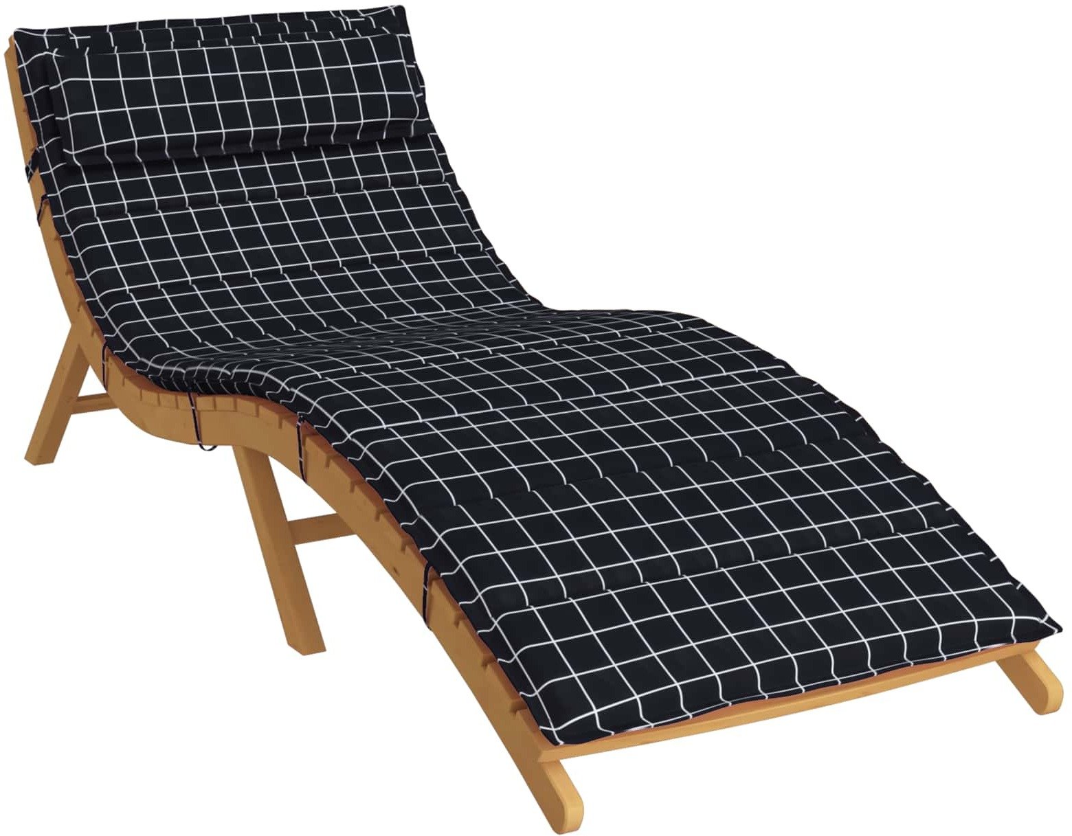 vidaXL Poduszka na leżak słoneczny Krata Czarny 178 x 60 x 4 cm