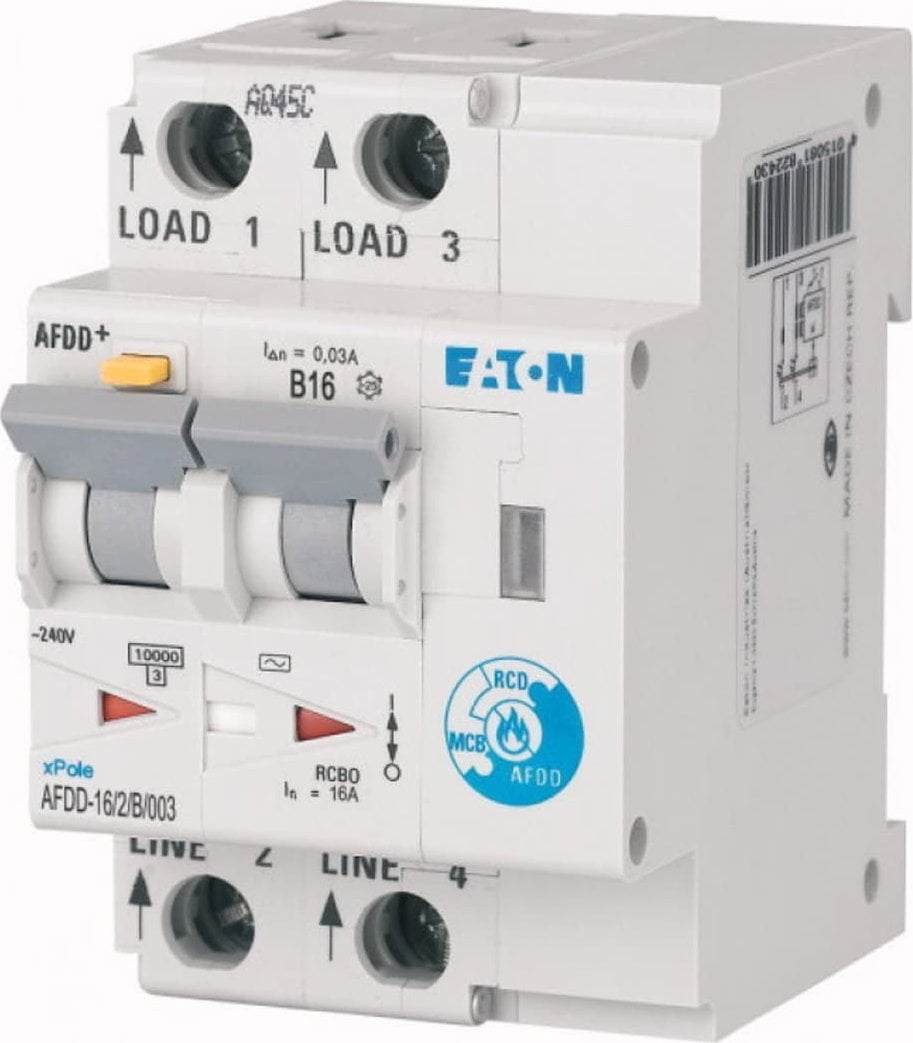 Eaton Przeciwpożarowy detektor iskrzenia 2P B 16A 0,03A typ AC AFDD-16/2/B/003 187203