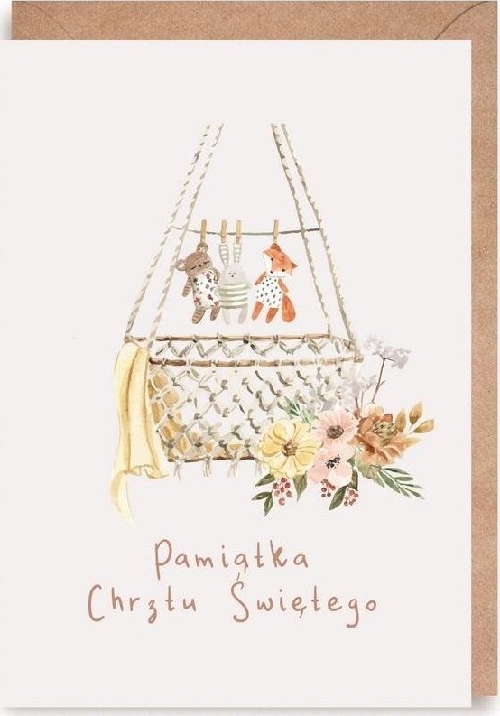 Cardie Kartka okolicznościowa, eko koperta Chrzest K168