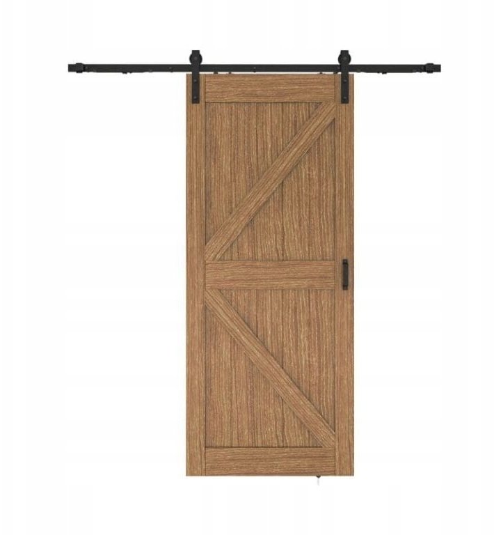 Drzwi wewnetrzne przesuwne Baku 3,5 cm grube 90 Loftowe dąb dębowe + system