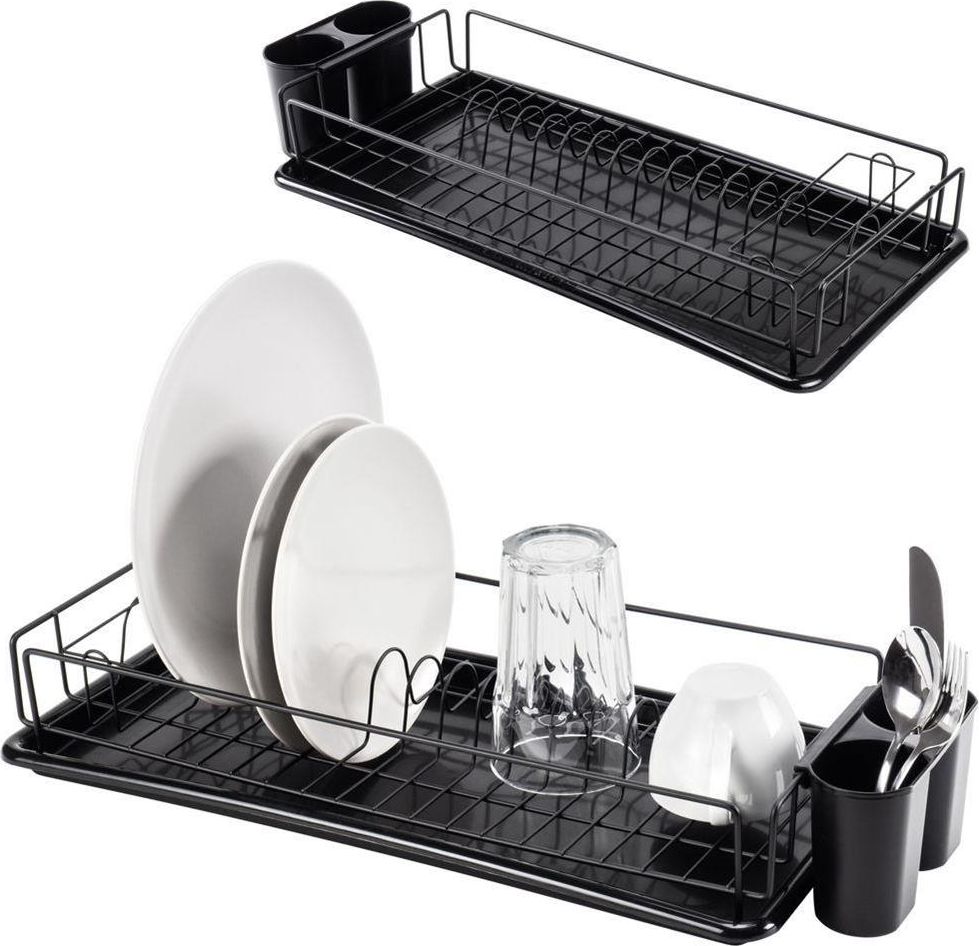 Vilde Suszarka na naczynia, CZARNA, ociekacz do naczyń, 50x24x9 cm