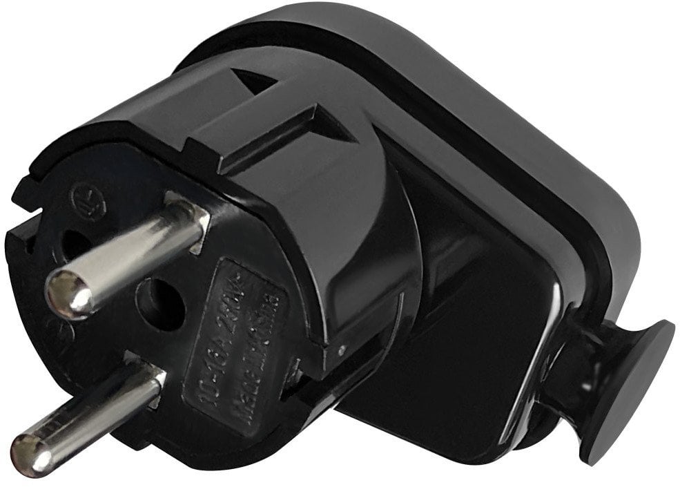 Wtyczka kątowa Uni-Schuko 16A, 230V, czarna, 24 sztuki