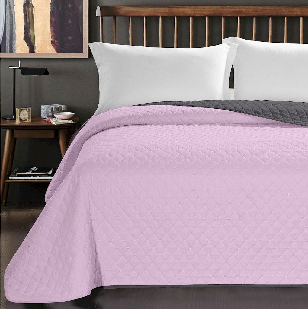 Decoking DecoKing narzuta z mikrofibry AXEL RÓŻOWY+GRAFITOWY 220X240