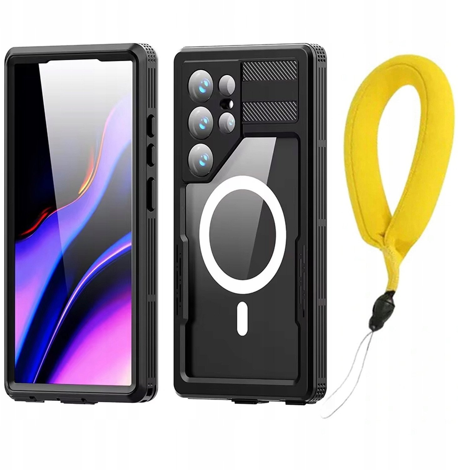 Etui wodoodporne IP68 360+ pasek do Galaxy S24 Ultra (Czarne)