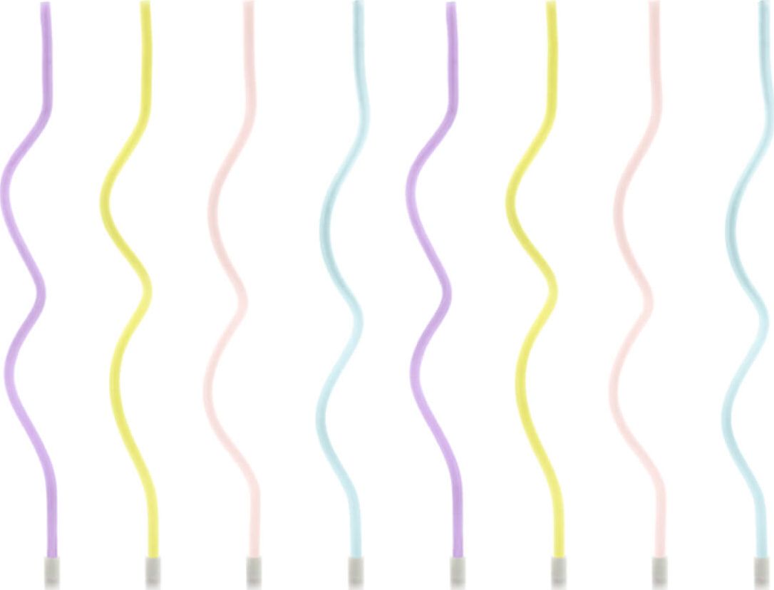 Party Deco Świeczki urodzinowe zakręcone pastelowe - 14 cm - 8 szt. uniwersalny