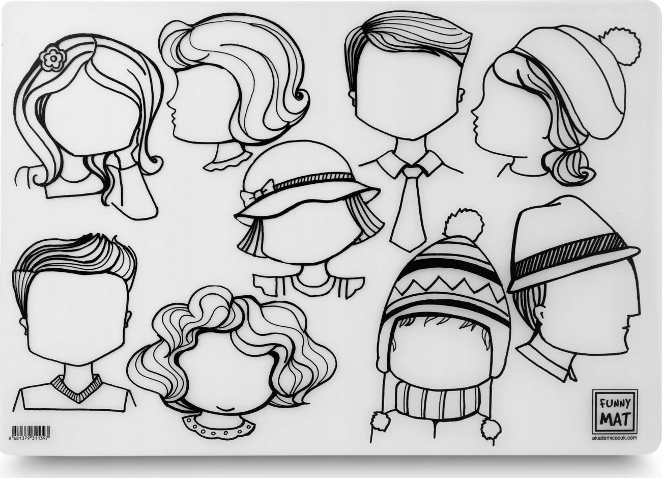 vidaXL Mata transparentna Twarze Funny Mat STRIGO