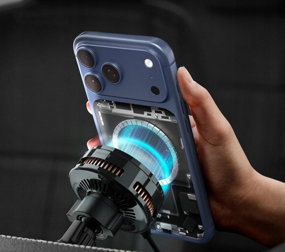 Ładowarka Spigen ESSENTIAL EV25MFAQ Qi2.2 PELTER MAGNETIC MAGSAFE VENT CAR MOUNT WIRELESS CHARGER BLACK