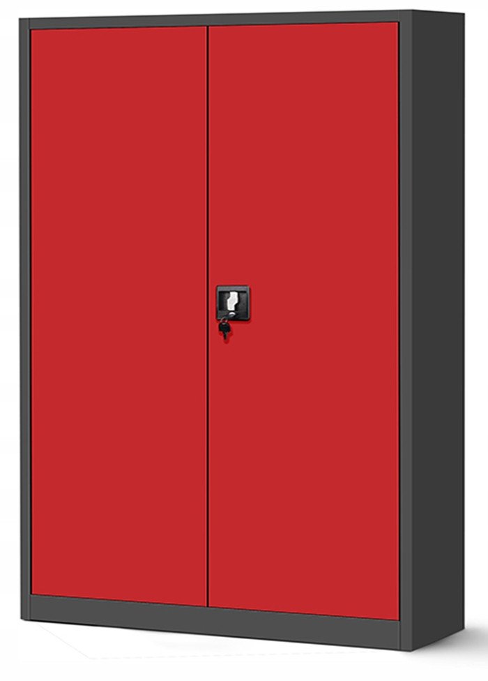 Büro Aktenschrank JAN II, 1150 x 1850 x 400 mm, anthrazit-rot
