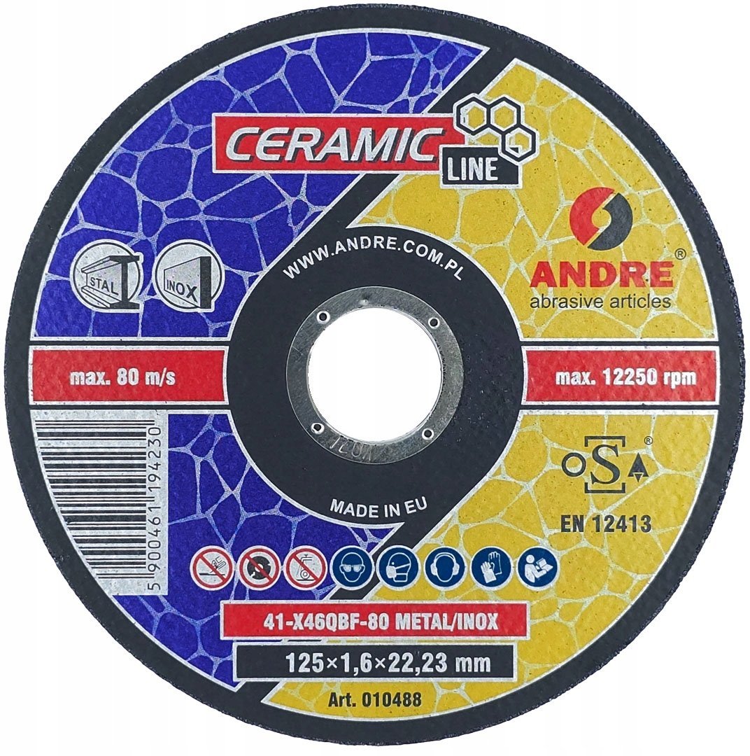 Andre TARCZA DO METALU 125 x 1,6mm METAL/INOX CERAMIC LINE X46QBF