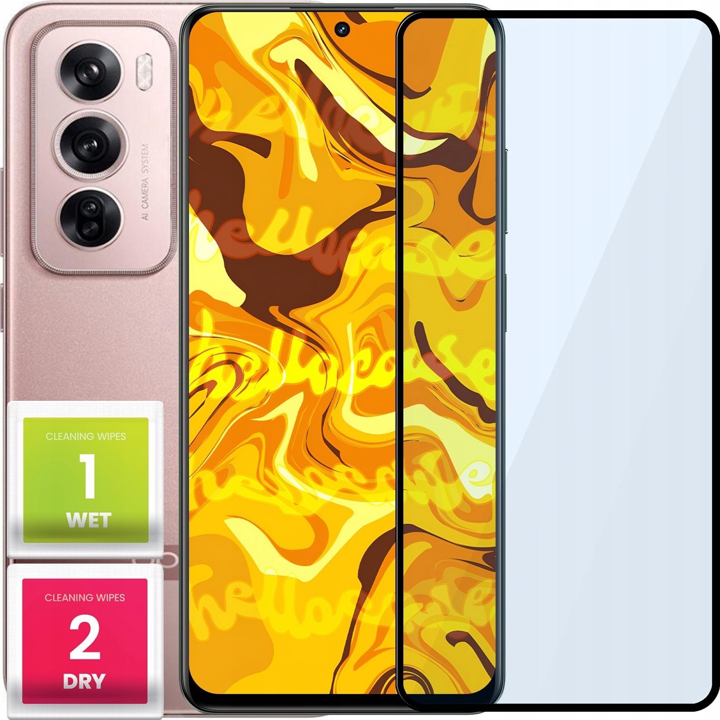 Hello Case SZKŁO HARTOWANE DO OPPO RENO12 PRO PEŁNE NA CAŁY EKRAN SZKIEŁKO OCHRONNE 5D