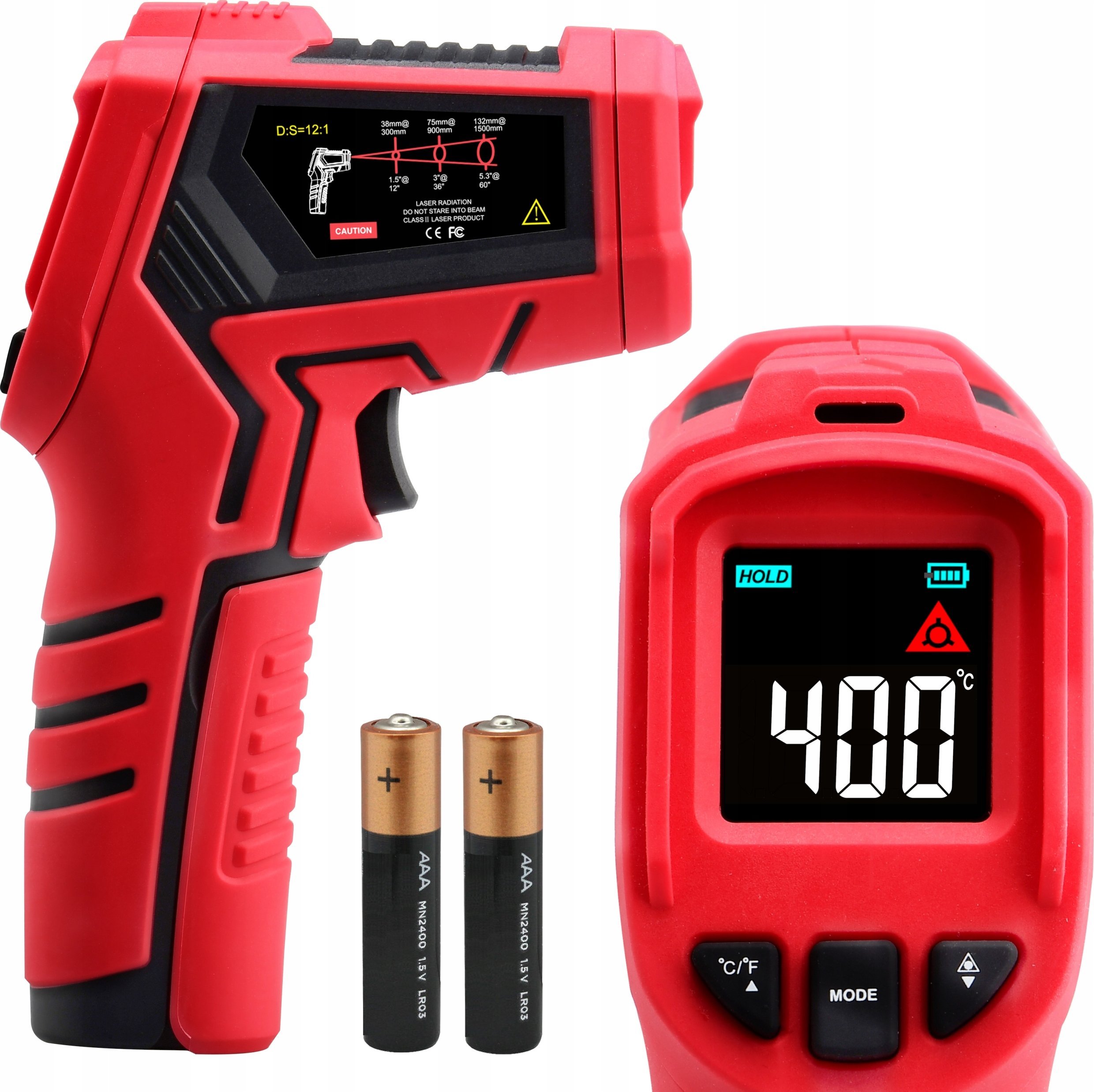 PIROMETR TERMOMETR LASEROWY BEZDOTYKOWY NA PODCZERWIEŃ EMISYJNOŚĆ -50 +400