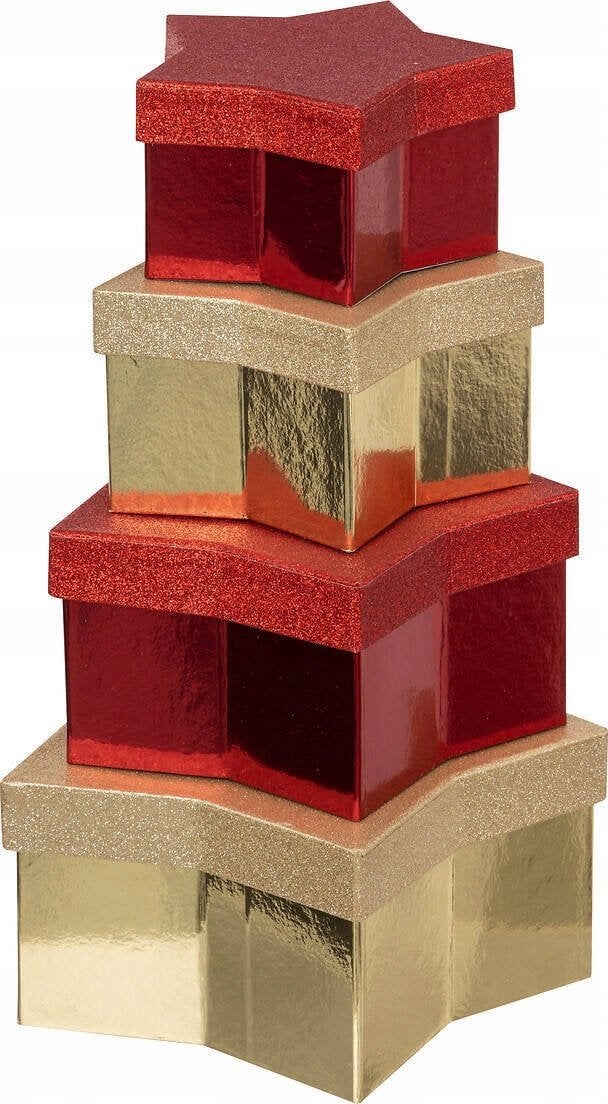 Atmosphera Komplet pudełek na prezenty, w kształcie gwiazdy. 4 sztuki