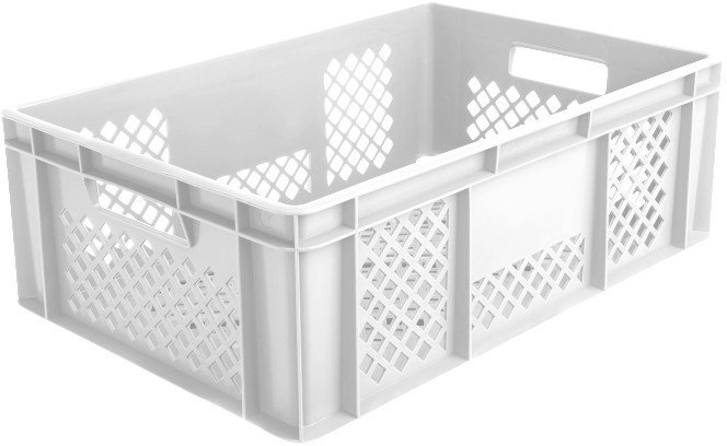 Artech Pojemnik transportowy EURO 200, dno i ścianki ażurowe, wym. 600 x 400 x 200 mm (Kolor biały)