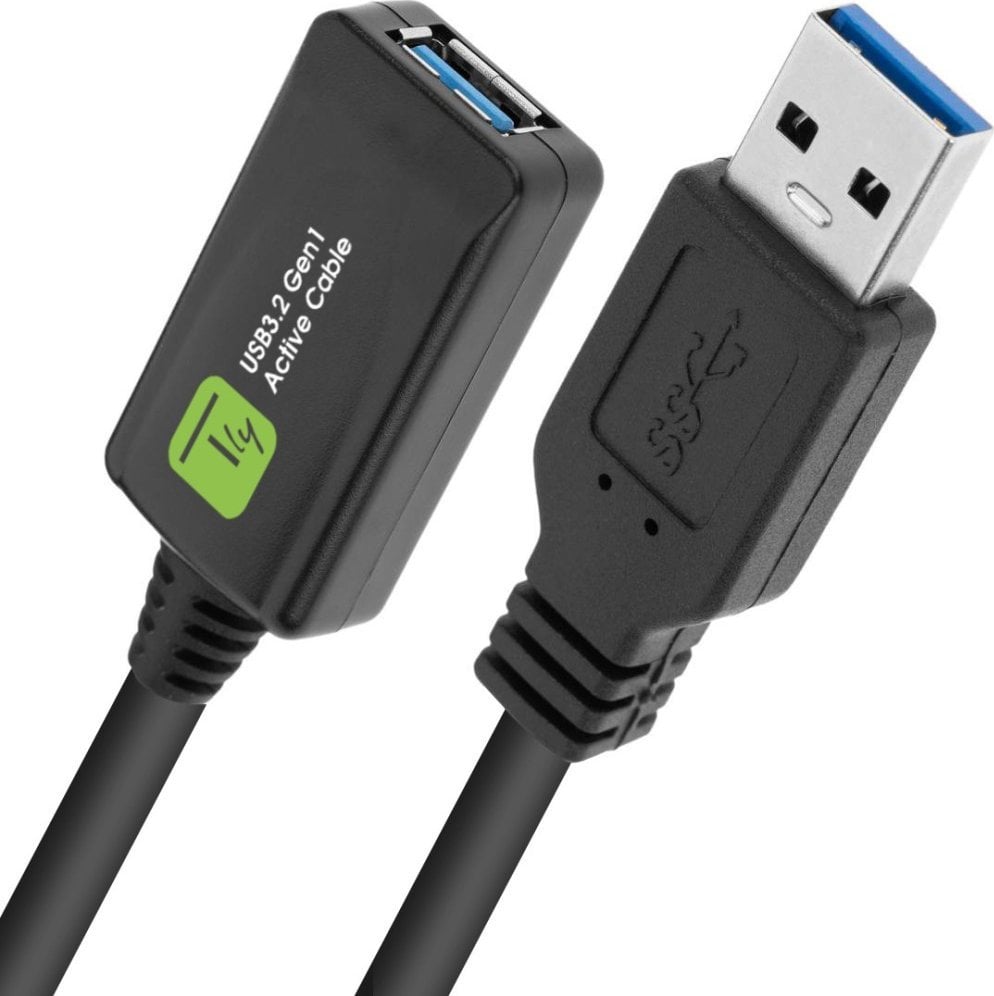 Kabel USB Techly USB-A - USB-A 5 m Czarny (ICUR3050G)