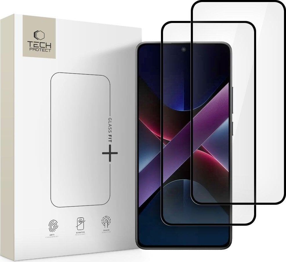 SZKŁO HARTOWANE TECH-PROTECT GLASS FIT+ 2-PACK XIAOMI POCO X7 PRO 5G BLACK