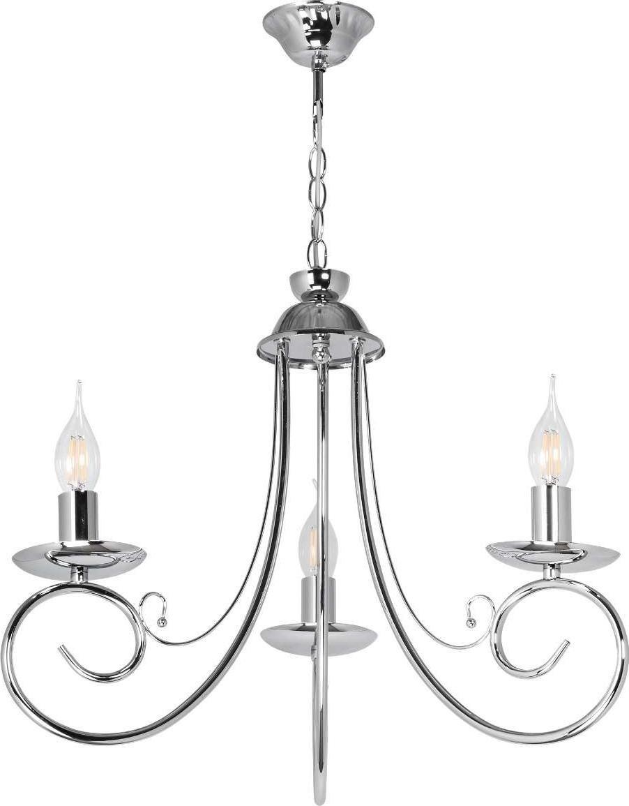 Lampa wisząca VEN Żyrandol LAMPA wisząca VEN W-N 1541/3 CR świecznikowa OPRAWA metalowy ZWIS na łańcuchu maria teresa chrom