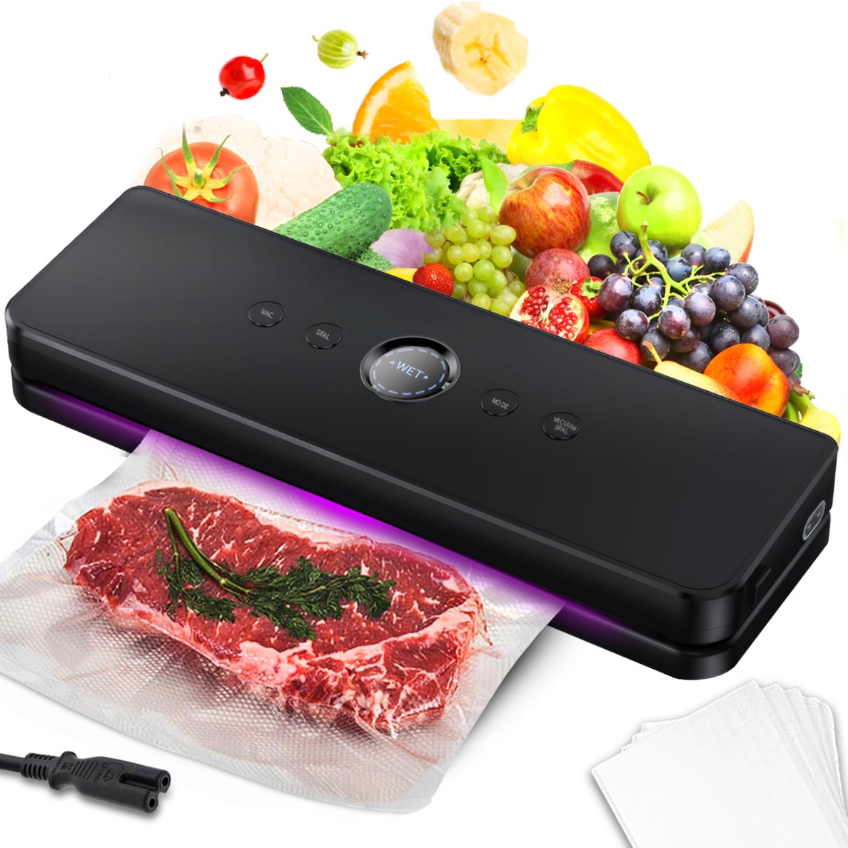 Zgrzewarka próżniowa do pakowania żywności Heckermann 2900 Czarna