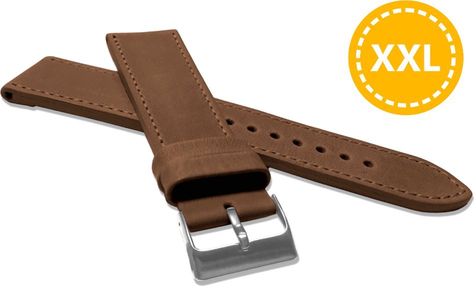 Lavvu LAVVU XXL Szyty brązowy pasek SPORT z luksusowej skóry Top Grain - 22 XXL