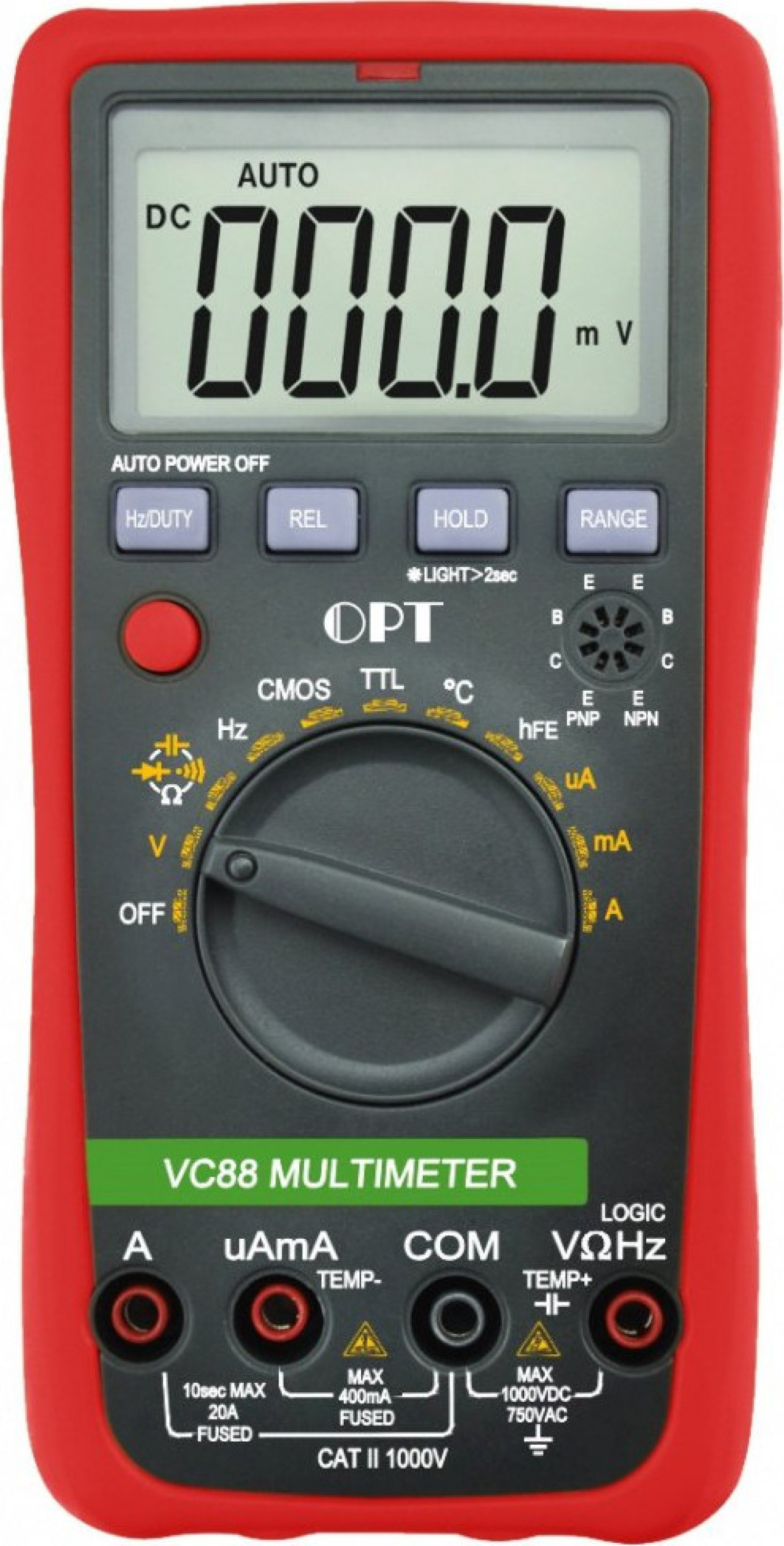 OPT Multimetr uniwersalny Temp. hFE, CMOS, TTL - VC88 OPT