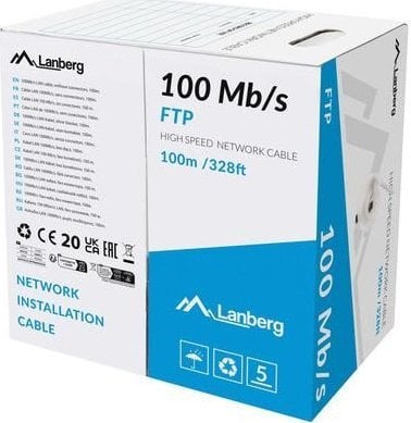 KABEL LAN FTP 100MB/S 100M LINKA CCA SZARY LANBERG
