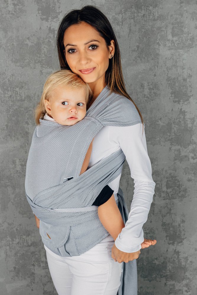 LennyLamb Nosidło LennyHybrid LennyLamb - Mała Jodełka Szara Regulowane