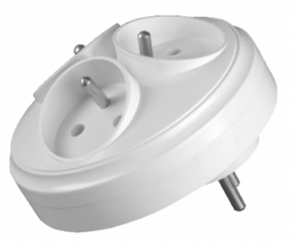 Timex Rozgałeźnik wtyczkowy 3x2P+Z okrągły biały (R-36)