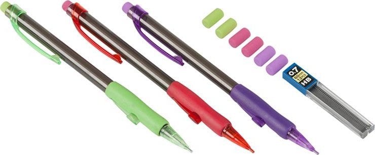 Topwrite Topwrite - Zestaw ołówków mechanicznych z wymiennymi wkładami + gumki 10 elementów