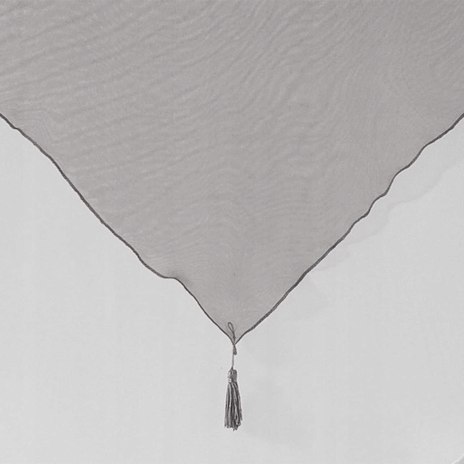 Douceur d`Interieur Firanki do salonu krótkie DUO, na szelkach, woal, z frędzlami, 2 sztuki