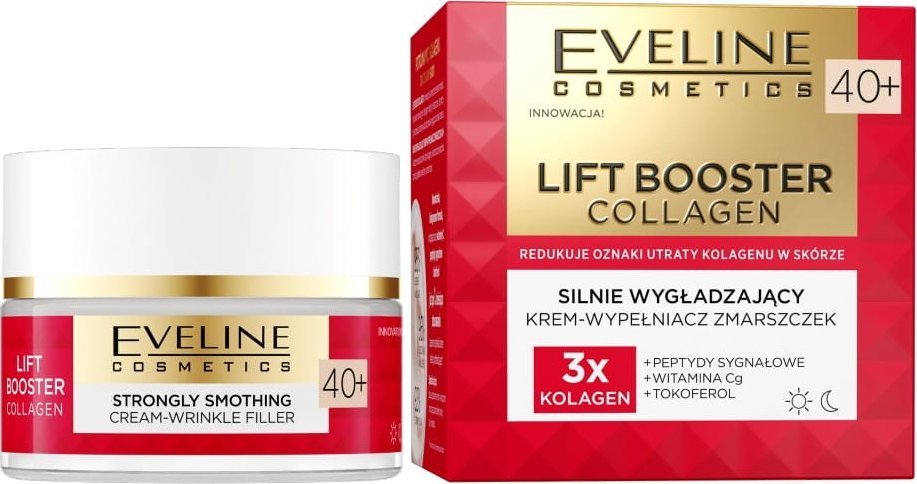 Eveline Cosmetics Lift Booster Collagen Silnie Wygładzający Krem-Wypełniacz Zmarszczek 40+ 50Ml