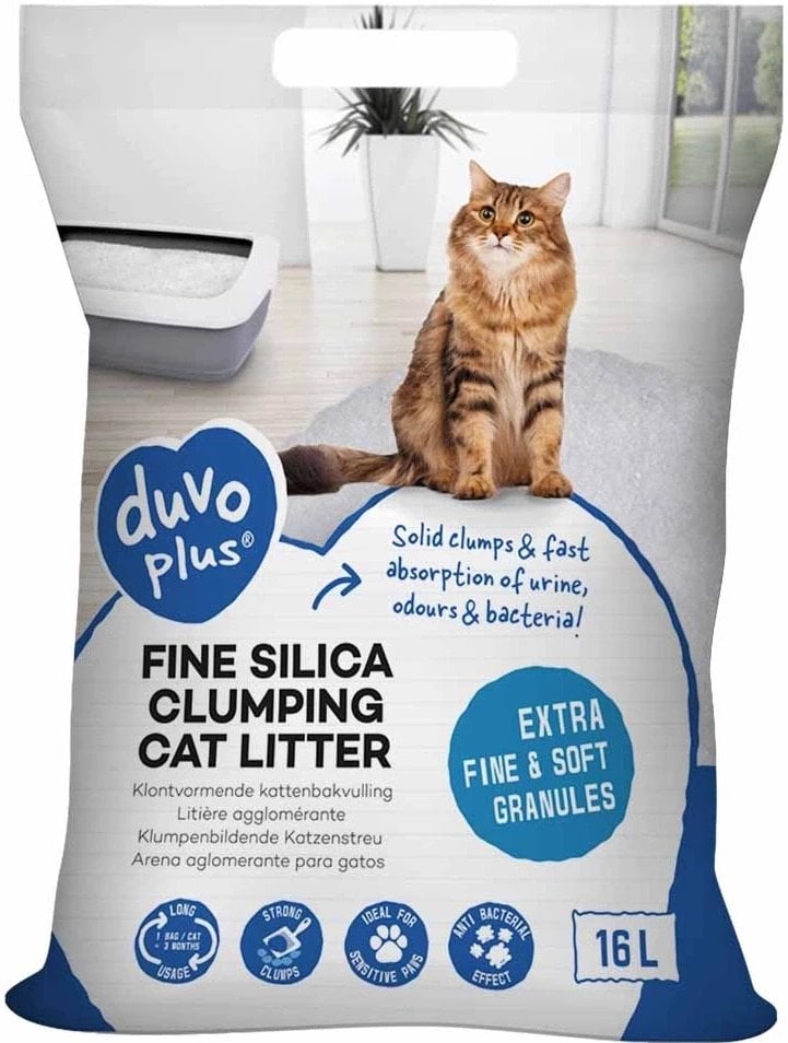 Duvo+ Silica Clumping Żwirek Silikonowy Dla Kota 6kg 16L